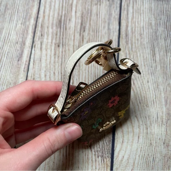 Coach Mini Val Duffle Bag Charm In Signature Canvas